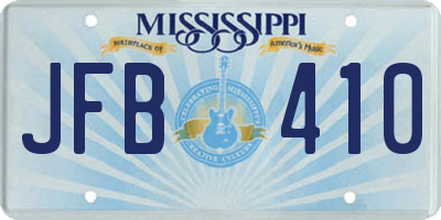 MS license plate JFB410