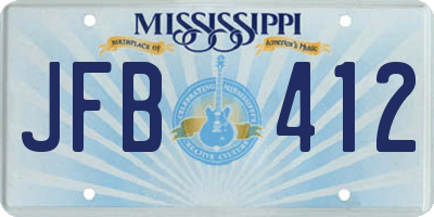 MS license plate JFB412
