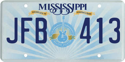 MS license plate JFB413