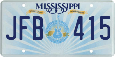 MS license plate JFB415