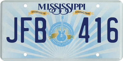 MS license plate JFB416