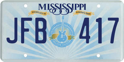MS license plate JFB417