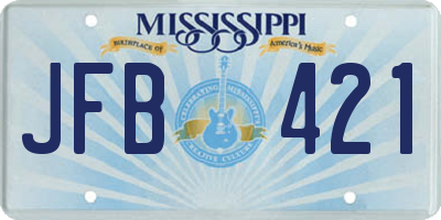 MS license plate JFB421