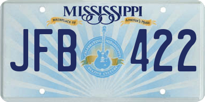 MS license plate JFB422