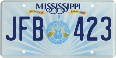 MS license plate JFB423