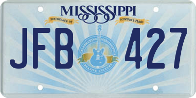 MS license plate JFB427