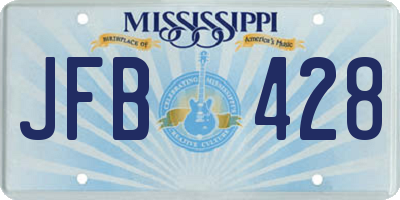 MS license plate JFB428