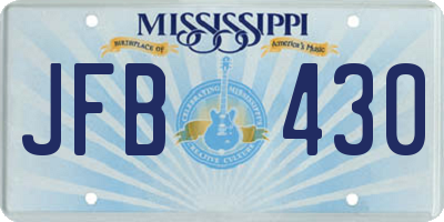 MS license plate JFB430