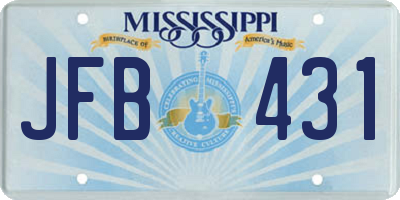 MS license plate JFB431