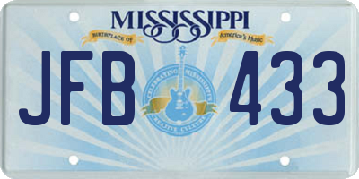 MS license plate JFB433