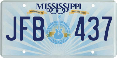 MS license plate JFB437