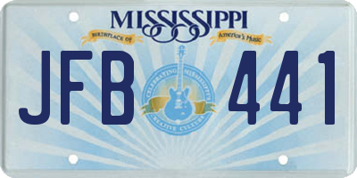 MS license plate JFB441