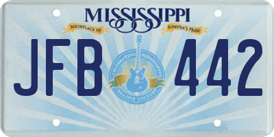 MS license plate JFB442