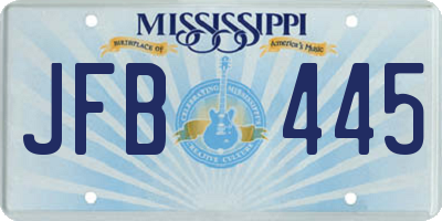 MS license plate JFB445