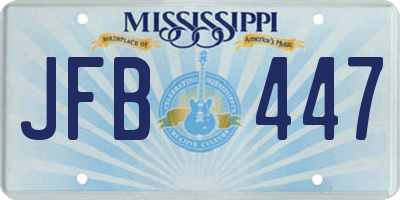 MS license plate JFB447