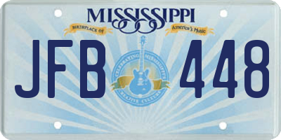 MS license plate JFB448