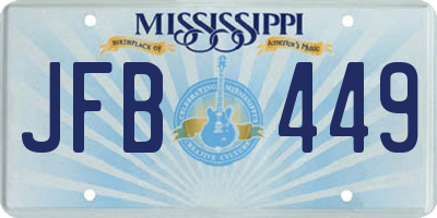 MS license plate JFB449