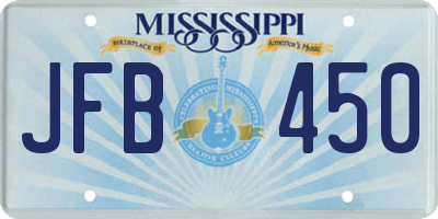MS license plate JFB450