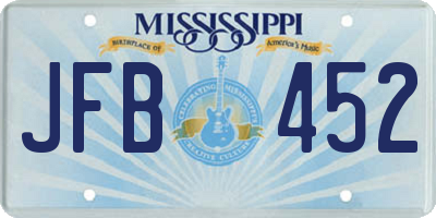 MS license plate JFB452