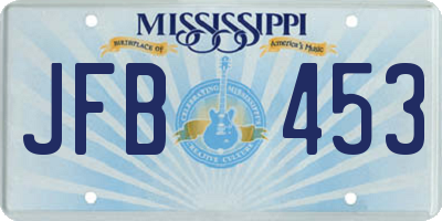MS license plate JFB453