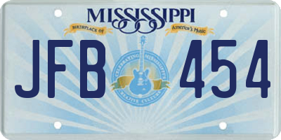 MS license plate JFB454