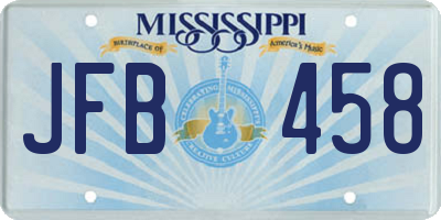 MS license plate JFB458