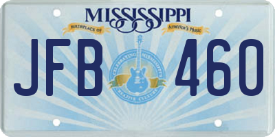 MS license plate JFB460