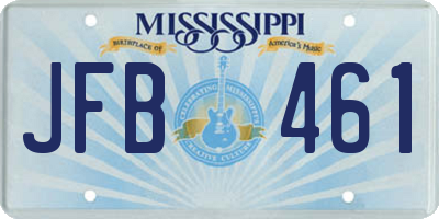MS license plate JFB461