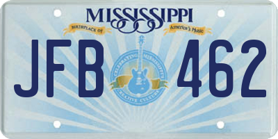 MS license plate JFB462