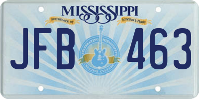 MS license plate JFB463