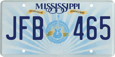 MS license plate JFB465