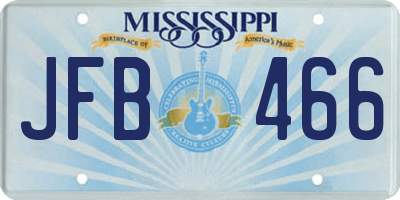 MS license plate JFB466