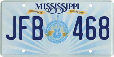 MS license plate JFB468