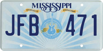 MS license plate JFB471