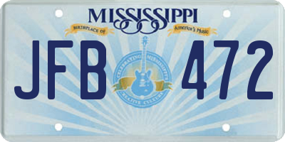 MS license plate JFB472