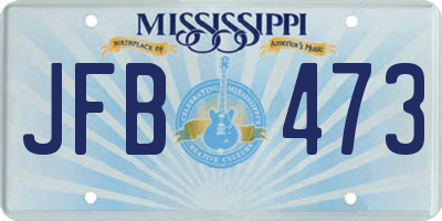 MS license plate JFB473