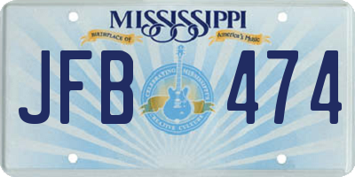 MS license plate JFB474