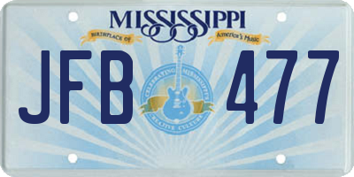 MS license plate JFB477