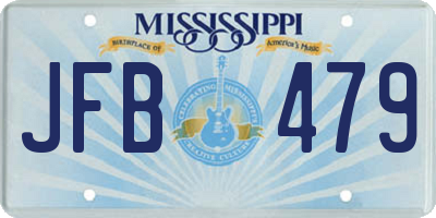 MS license plate JFB479