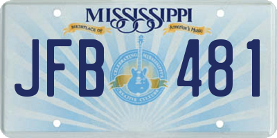 MS license plate JFB481