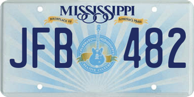 MS license plate JFB482