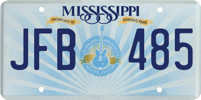 MS license plate JFB485