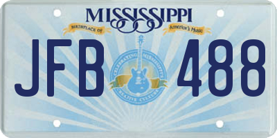 MS license plate JFB488