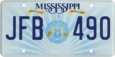 MS license plate JFB490