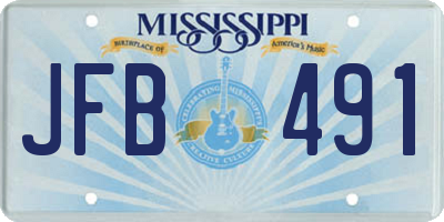 MS license plate JFB491