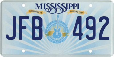 MS license plate JFB492