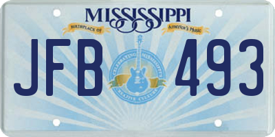 MS license plate JFB493