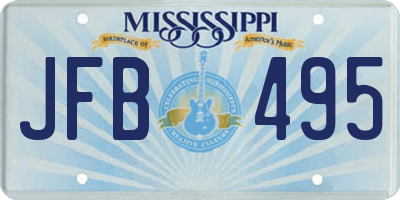 MS license plate JFB495