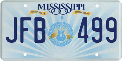 MS license plate JFB499