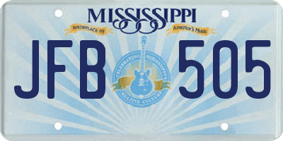 MS license plate JFB505